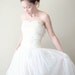 vintage 1950s dress - 50s wedding dress / white tulle full skirt ball gown
