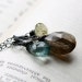 Moss Stone Medley Necklace Oxidized Sterling Silver Labradorite Moss Aquamarine