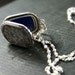 1930's Sterling Silver Engraved Locket Necklace on Wire Wrapped Tiny Pearl Chain