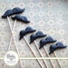 SALE - Mustache Props for Bride, Groom and Wedding Attendants - Set of 6