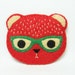 Strawbear felt pin - made to order