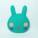 Perfect green rabbit felt brooch - made to order