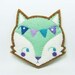 SALE Fox mind - Celebrating happiness with a bunting felt brooch