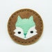 Tiny mint serious fox felt brooch