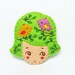 Fantasia cookie girl head felt brooch