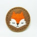 Tiny sleepy fox felt brooch
