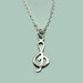 Treble Clef Necklace - stainless steel chain musical note necklace music sign cute necklace tiny necklace simple necklace kawaii necklace