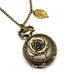 Rose Locket Watch Necklace - romantic victorian jewelry antique vintage inspired jewellery long chain bronze flower gold leaf szeya designs