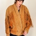 Awesome 80s Fringe Tan Suede Motorcycle Jacket Coat