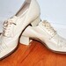 Great 1930s Cream White Floral Flapper Heels