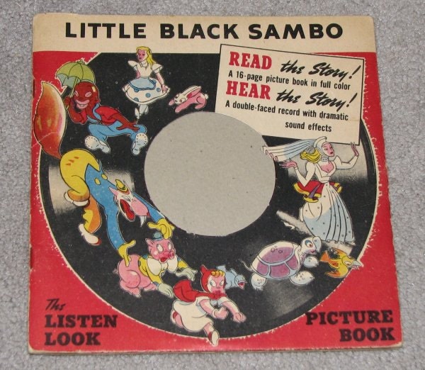 1941 Little Black Sambo Record Story Book rare by bookmonster