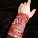 Gypsy Red Peace Cuff Antique Indian Embroidery and Mirror Work