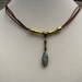 Leather Pendant Multi Strand Necklace with Kyanite