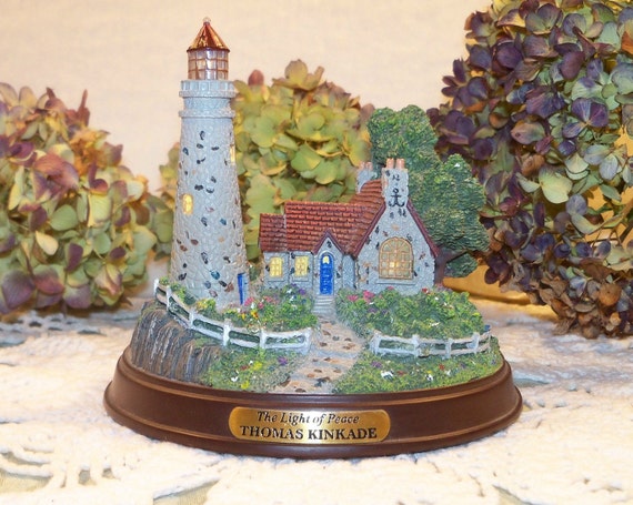 Vintage Retired THOMAS KINKADE The Light Of Peace Lighthouse   Il 570xN.192281913 