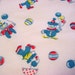 Happy Little Circus Clowns on Pink - Vintage Juvenile Baby Fabric - Balloons & Polka Dots - 2 yards