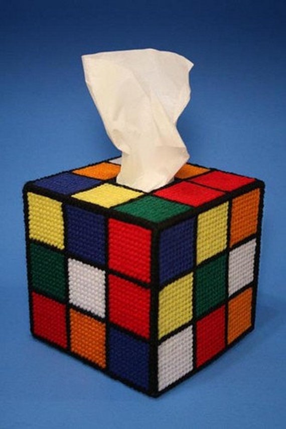 Items similar to Rubiks cube tissue cover pattern on Etsy