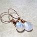 AAA Rainbow Moonstone Earrings 14K Rose Gold Hand Wire Wrapped Pear Shape Dangle Earrings