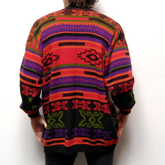 SOUTHWESTERN native american knit CARDIGAN sweater made in USA