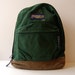 LEATHER JANSPORT green canvas classic BACKPACK