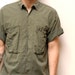 GREEN SAFARI short sleeve cotton LOVERBOY button up shirt