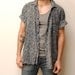 SHAH SAFARI abstract pattern COTTON short sleeve button up shirt