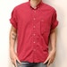 BUGLE BOY solid red oxford COTTON button up shirt