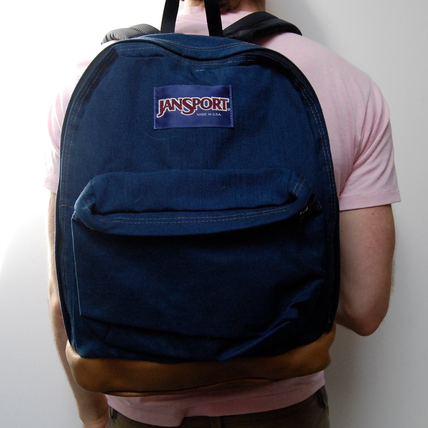 LEATHER canvas unique JANSPORT backpack DEADSTOCK made in usa