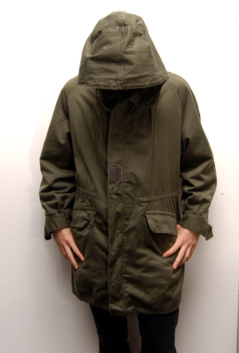 FRENCH PARKA large hooded military SHERPA lined long winter