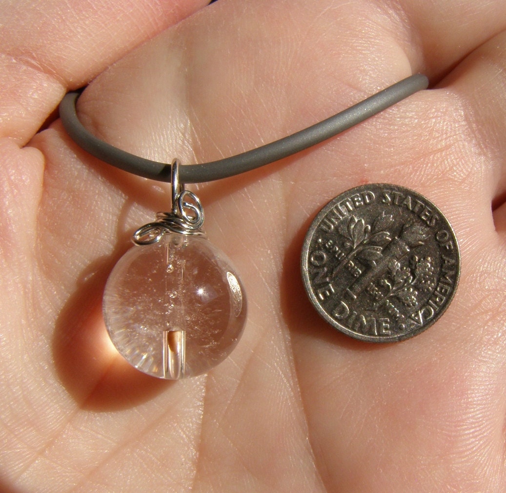 Mustard Seed Pendant in Mini Crystal Ball on Cord