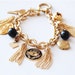 Zodiac Vintage Charm Bracelet - gold-black - pick CANCER, LIBRA, SAGITTARIUS