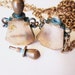 SALE! LAST ONE! 1 Vintage Solid Brass Mini Poison Bottle Necklace w Green Ox - 32 inch etched antiqued 5mm thick brass chain