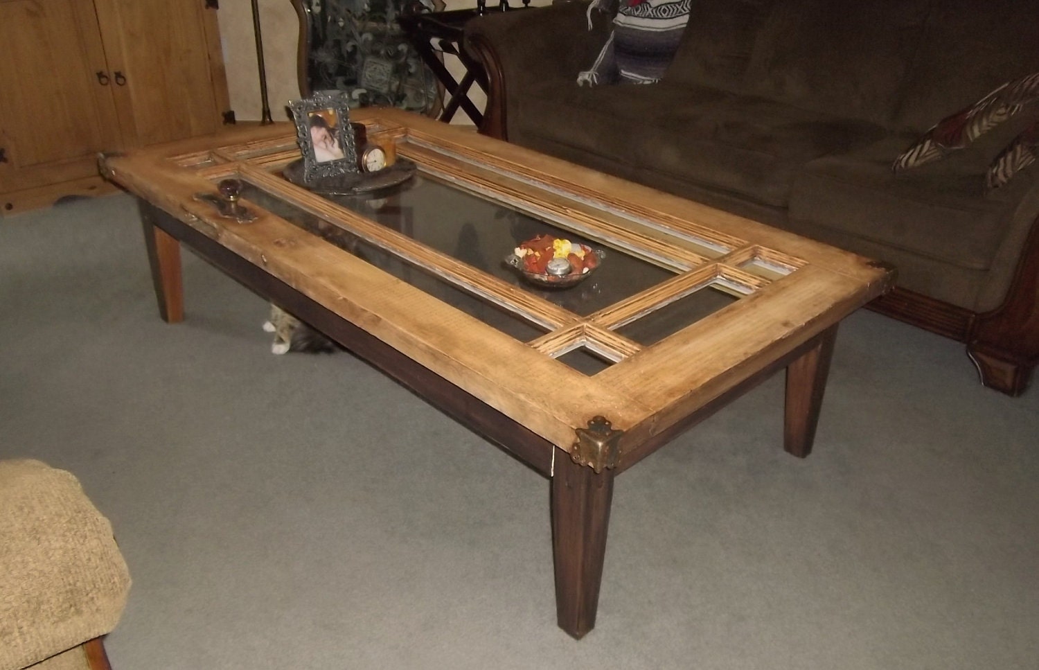 Vintage Window Coffee Table - Vintage Oriental Coffee Table, Mid 20th Century, Pine, Low ... - The window opens to a velvet lined storage area, a great place to show off mementos.