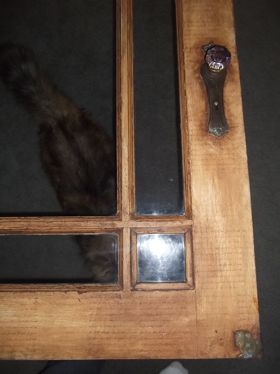 Coffee Table Vintage Wood Door with Windows OOAK