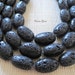 16" long (13 pcs) Black Lava Oval Shape 20mmx30mm Beads