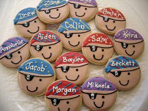 Pirate Kids Personalized Birthday Cookies Il_570xn