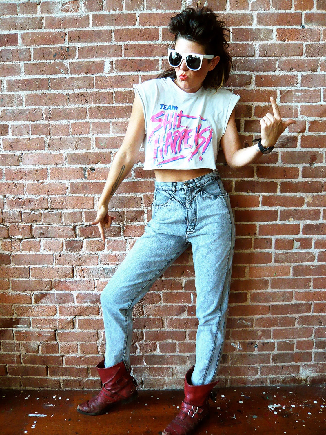 Vintage 80s acid washed Bonjour jeans