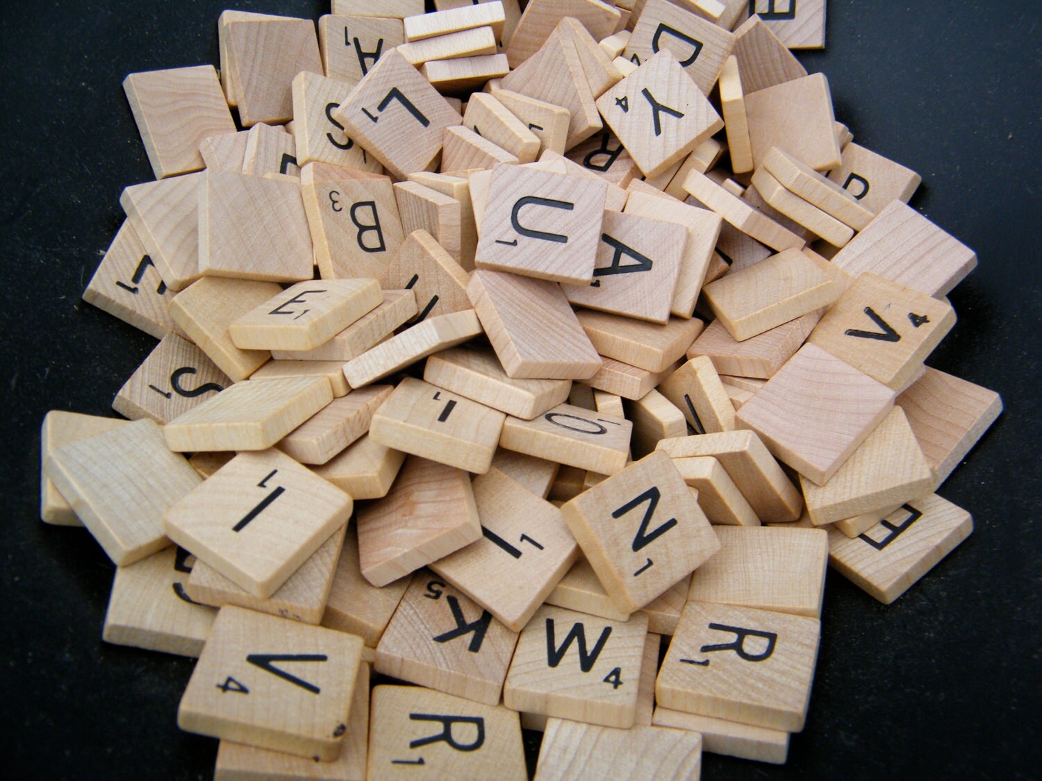 Scrable Tiles / Wooden Scrabble Letter Tiles / Assemblage