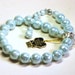 1940s Laguna Icy Blue Necklace w Rhinestone Accents