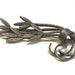 Leaf Brooch with Bouquet of Leaves Stems Tied with Decorative Ribbon Motif - Retro 1940's Gunmetal Jewelry