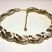 Gold Choker Necklace with Rippled Link Design in Rich Gold Tone - 50s Retro Moderne Costume Jewelry
