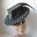 Vintage 1930s Tilt Topper Hat Tiny Grey Green Fedora Perch 1940s Shorlon