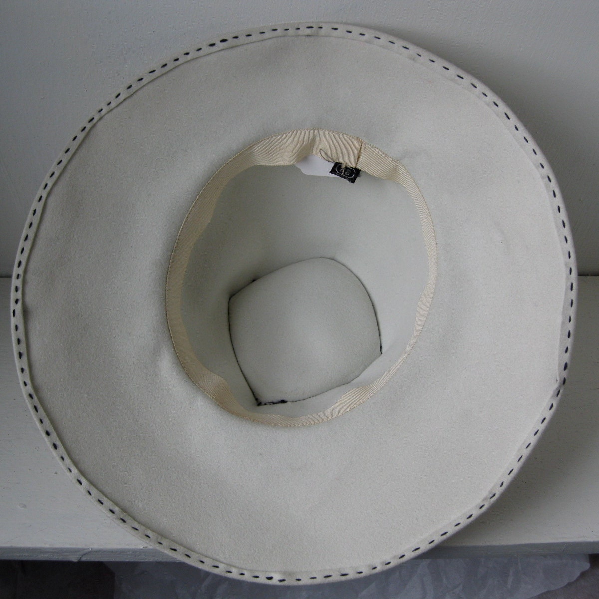 Reserved Vintage 1940s White Wool Fedora Hat for Ladies with