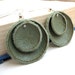 Asparagus green leather earrings