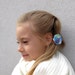 Lavender white variated crochet flower elastic hair ties - Set of 2