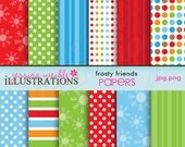 Frosty Friends Cute Digital Papers for Card Design, Scrapbooking, and Web Design Il_170x135