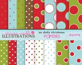 So Dotty Christmas Cute Digital Papers for Card Design, Scrapbooking, and Web Design Il_170x135