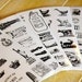 Vintage Stamp Type Stickers (6 sheets)