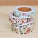 Cotton Fabric Wild Flower Deco Tape 0.6 inch (adhesive) - Green