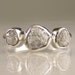Three Stone Rough Diamond Ring - Palladium Sterling