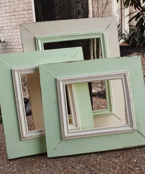 Items similar to Distressed Picture Frame Wall Grouping Set Custom